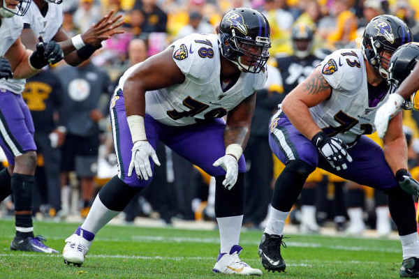 Chiefs acquire OT Brown in trade with Ravens
