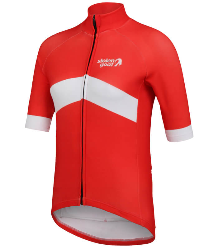 orkaan everyday waterproof cycling jersey ss ladies red front
