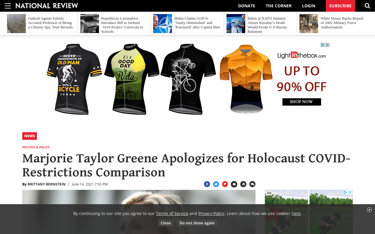 Screenshot of nationalreview.com page.