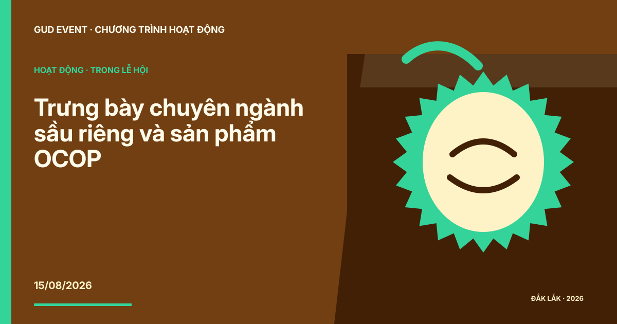 Trưng bày chuyên ngành sầu riêng và sản phẩm OCOP