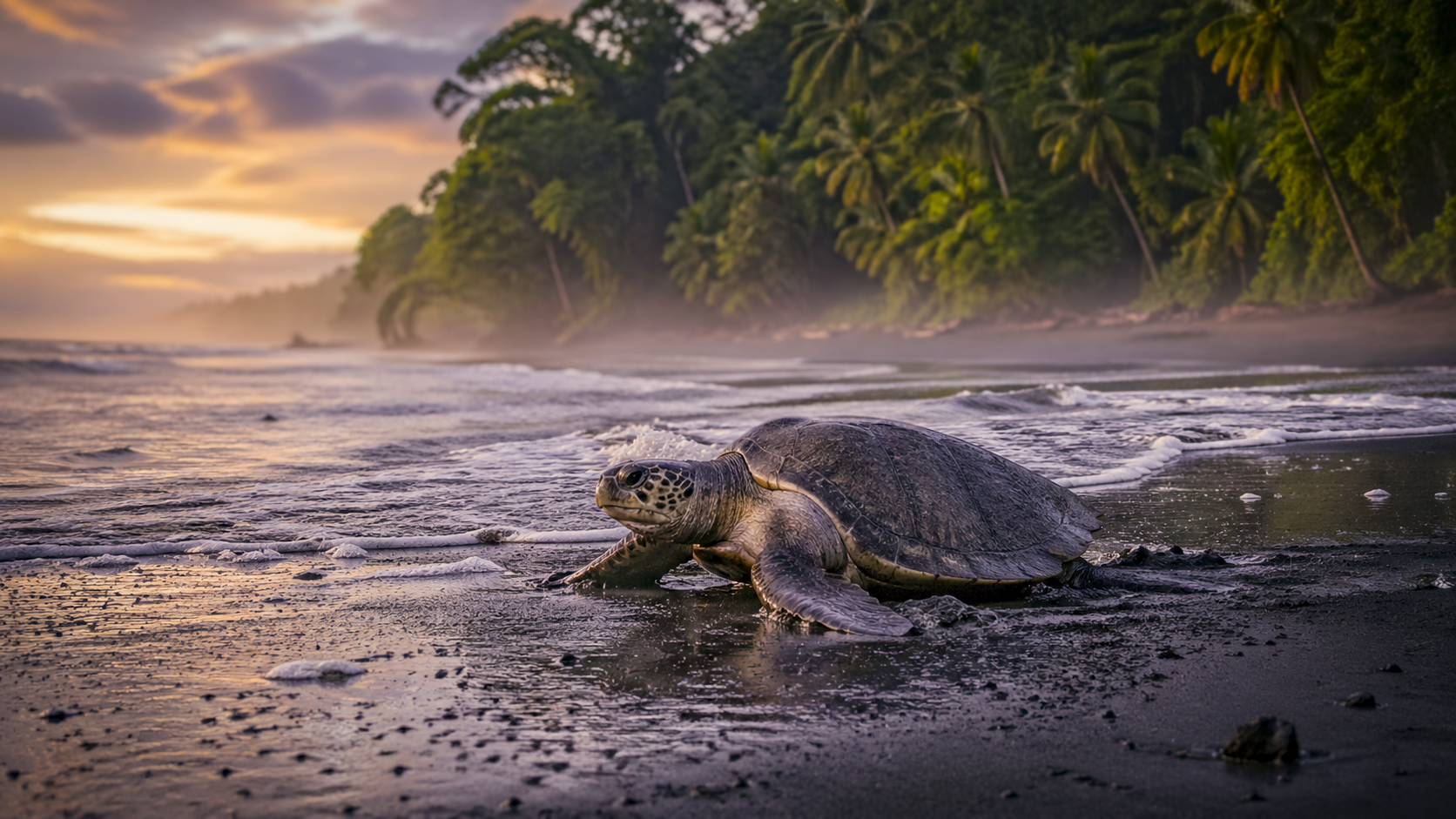 Olive ridley sea turtle in pacific waters off the osa peninsula