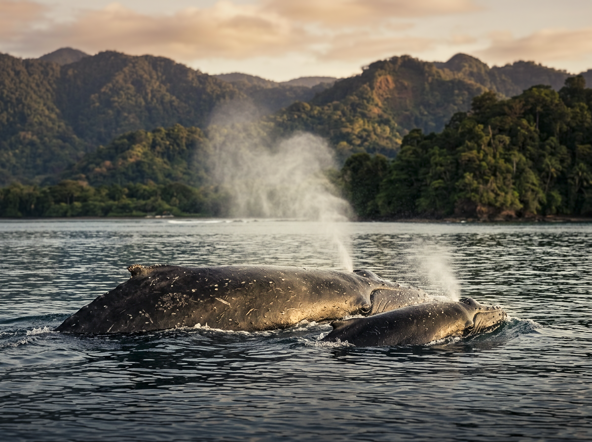 Humpback in pacific waters off the osa peninsula