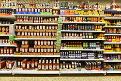 Grocery shelf view