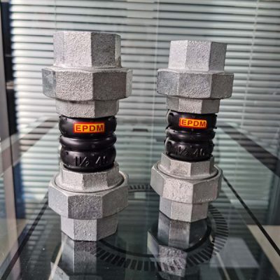 Twin sphere thread union rubber expansion joint