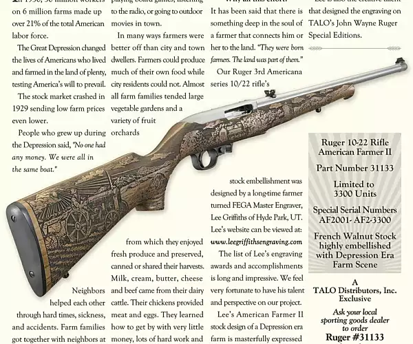Ruger Ruger Farmer II Americana Series 10/22 #31133 One of 3300 TALO special edition rifles