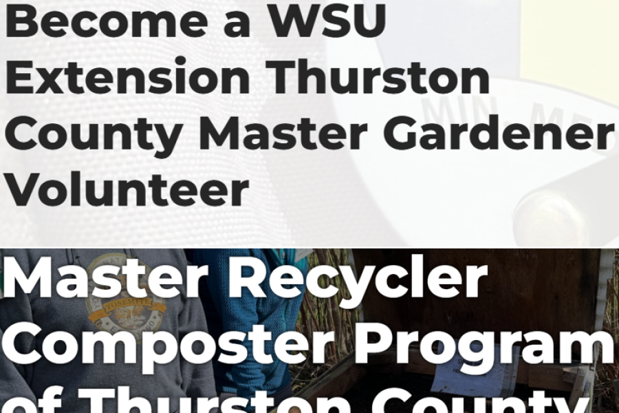 an image of the homepages of master gardener and master recycler composter