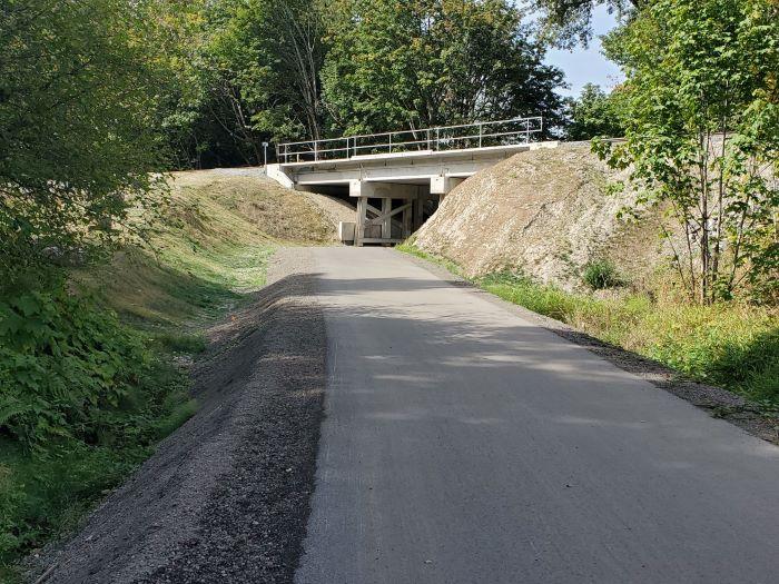 This is what the underpass near Talcott Ridge on the Chehalis Western Trail looked like after the project. 