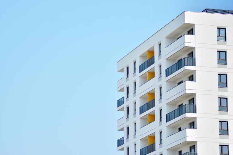 Fragment of a modern residential apartment building.