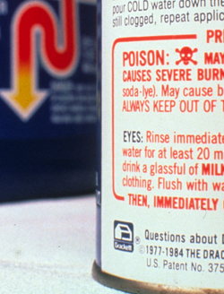 Product Label with Poison Signal Word