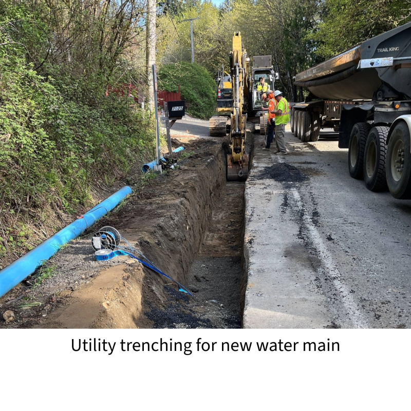 utility trenching for new water main