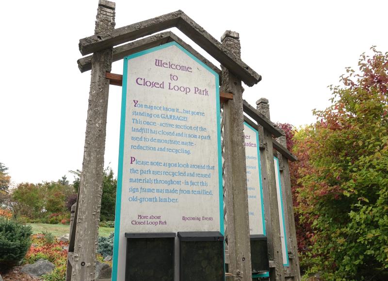 Welcome sign at Closed Loop Park