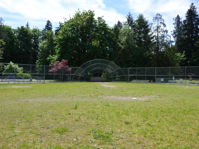 The baseball field at Kenneydell Park