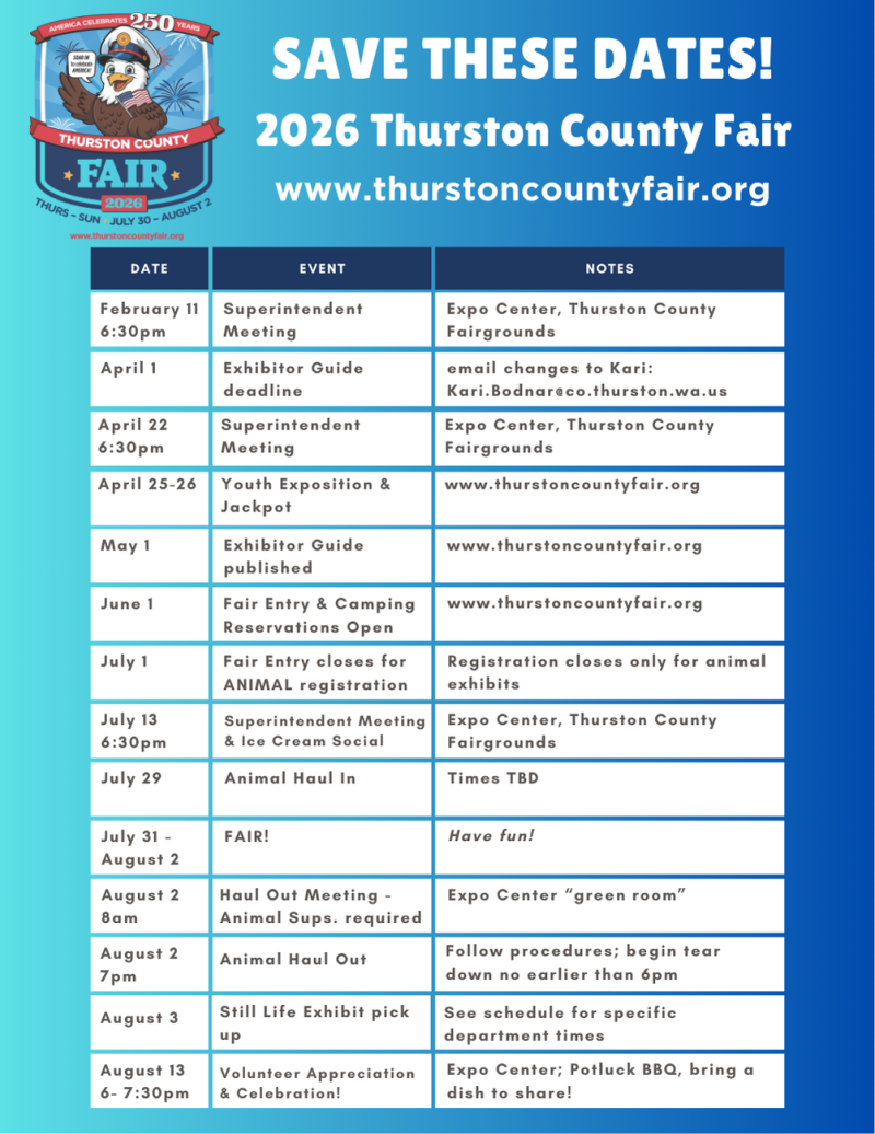 2026 Fair Dates