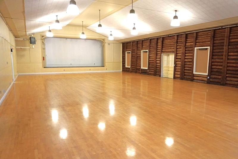 Inside Heritage Hall, showing stage