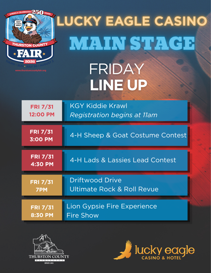 Friday Line Up Lucky Eagle Stage