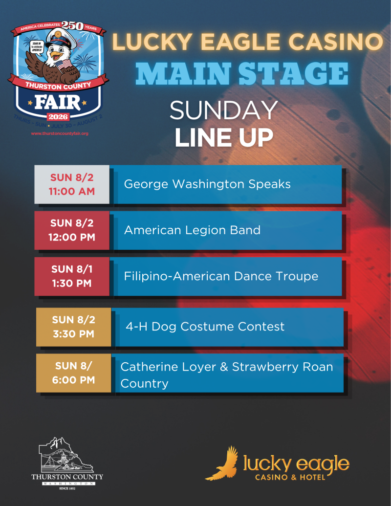 Sunday Line Up Lucky Eagel Casino Main Stage