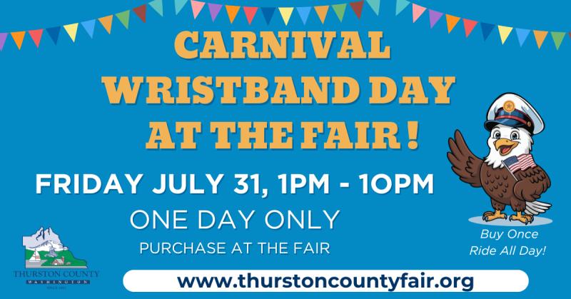Carnival Wristband Day at the Fair July 31 1-10pm