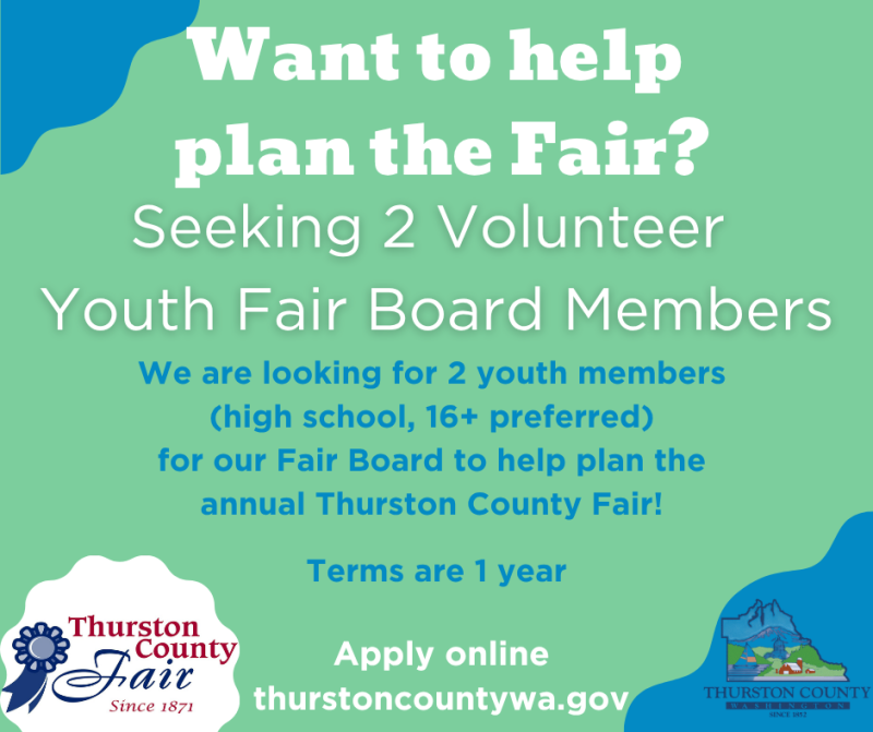 Seeking 2 youth volunteer fair board members