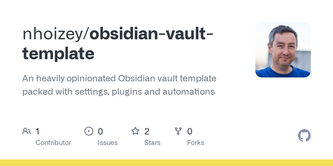 An heavily opinionated Obsidian vault template packed with settings, plugins and automations - nhoizey/obsidian-vault-template