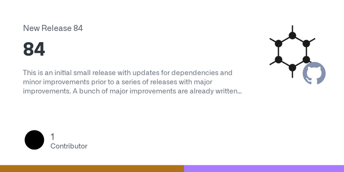 This is an initial small release with updates for dependencies and minor improvements prior to a series of releases with major improvements. A bunch of major improvements are already written and te...