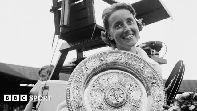 A smiling Angela Mortimer, as she was known then, holds the Venus Rosewater Dish after her victory in the all-British 1961 Wimbledon final A smiling Angela Mortimer, as she was known then, holds the Venus Rosewater Dish after her victory in the all-British 1961 Wimbledon final