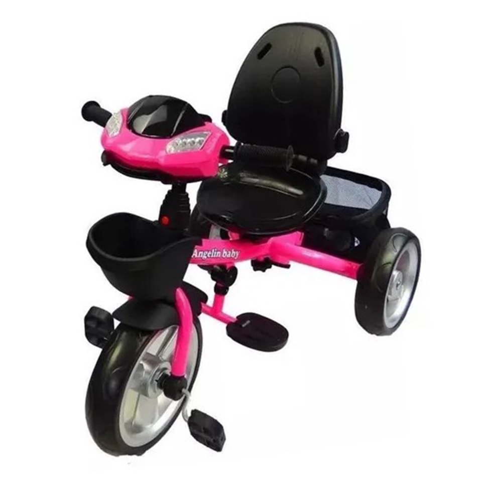 Triciclo 3 en 1 Angelin Baby Llanta de Aire Fuxia