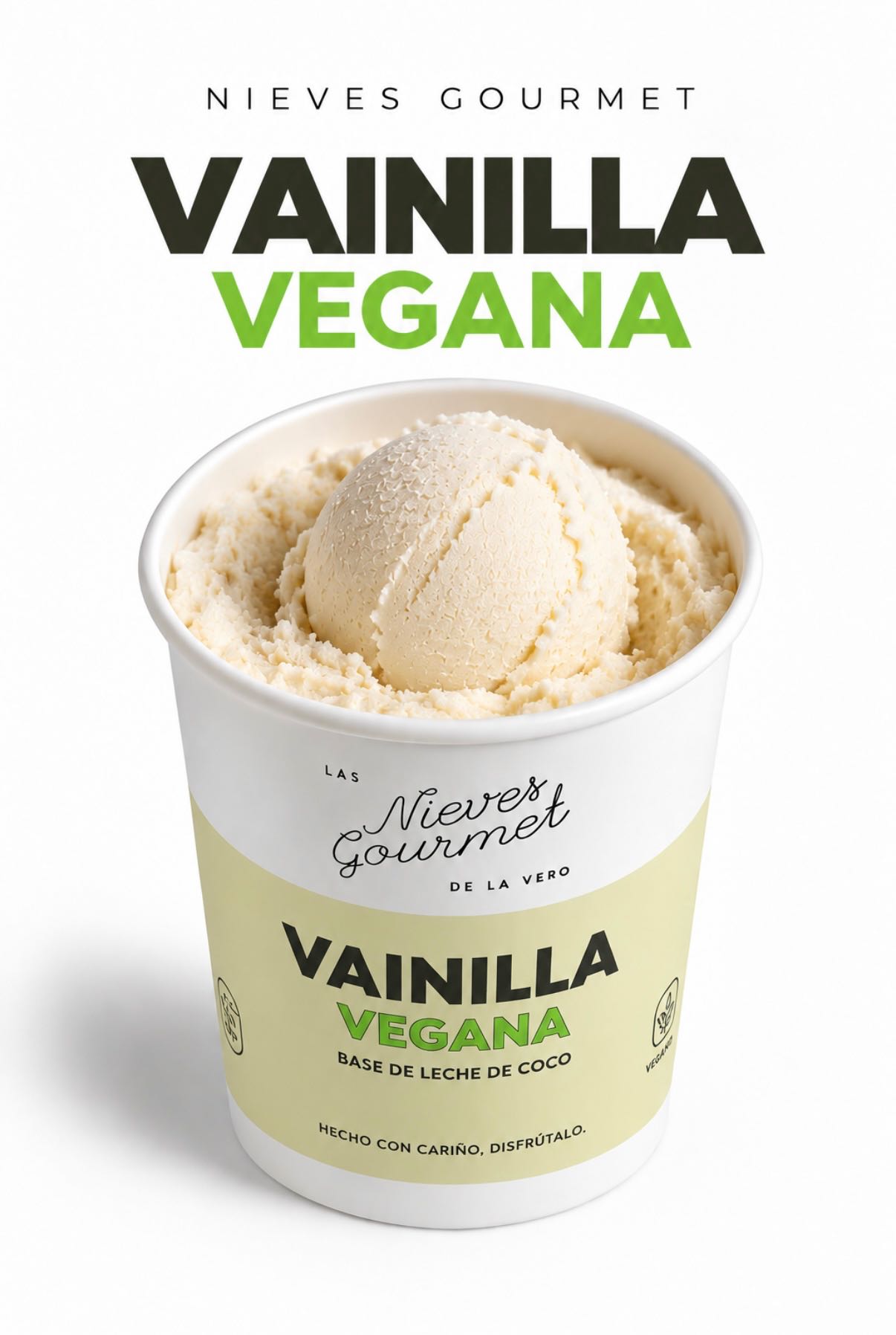 Nieve de Vainilla Vegana 1L