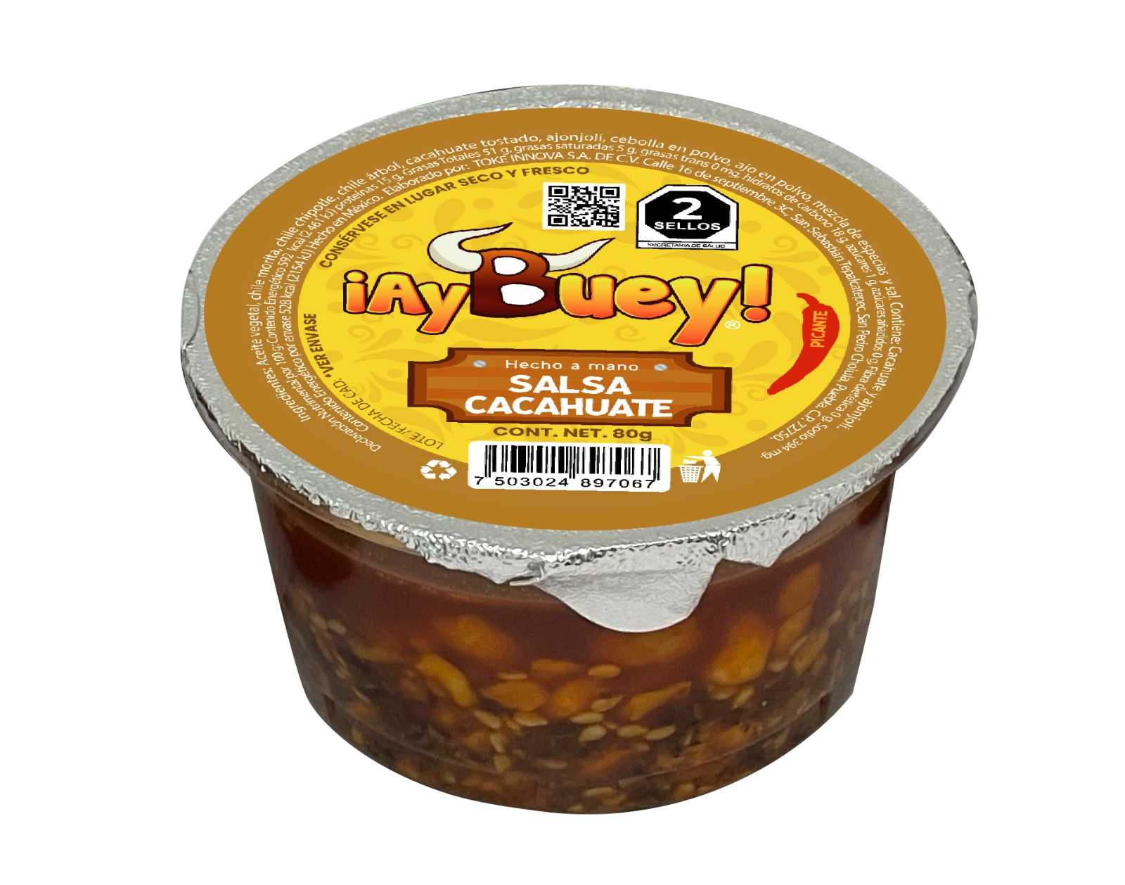 SALSA MACHA CACAHUATE CON CHILE MORITA 80 g