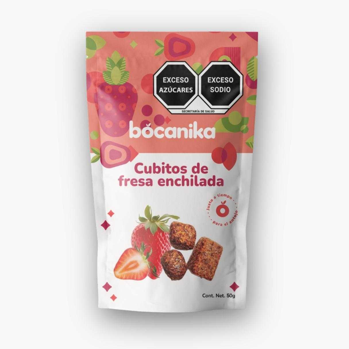 Cubitos de Fresa Enchilada 50 gr