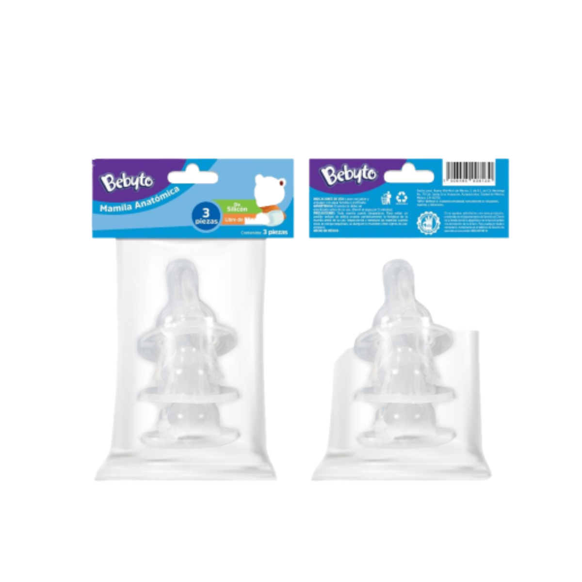 Bebyto Mamila Anatomica Silicon 3 pzs