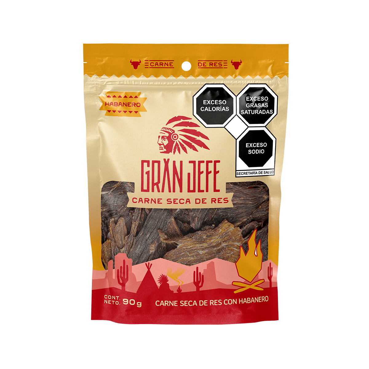 Carne Seca Gran Jefe Habanero 90 gramos