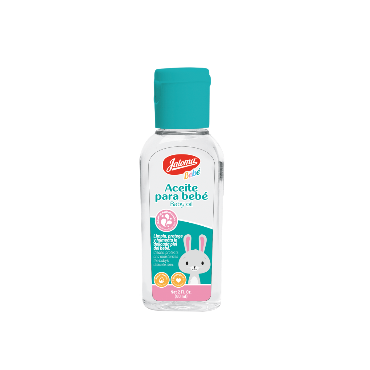 Aceite de Bebé, frasco Pet oval 60 ml.