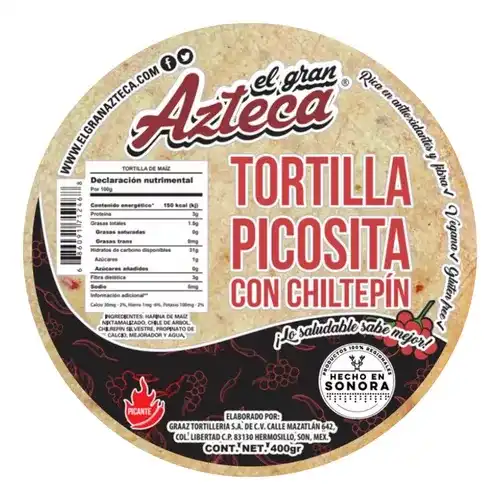 Tortilla de Maíz Picosita 400 g.