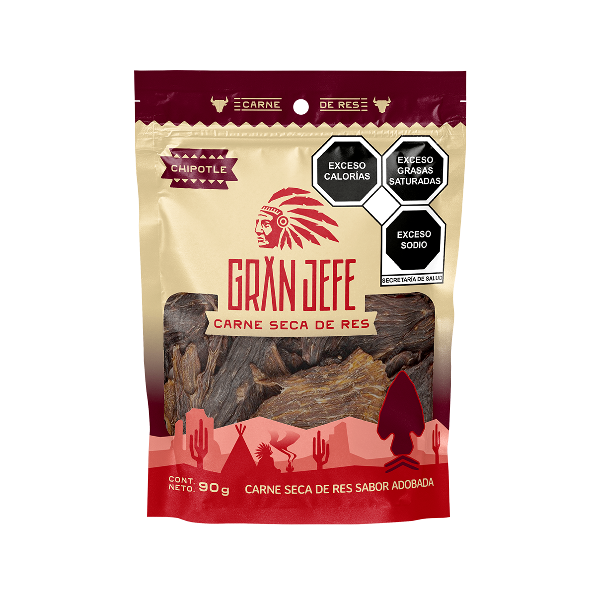 Carne Seca Gran Jefe Chipotle 90 gramos