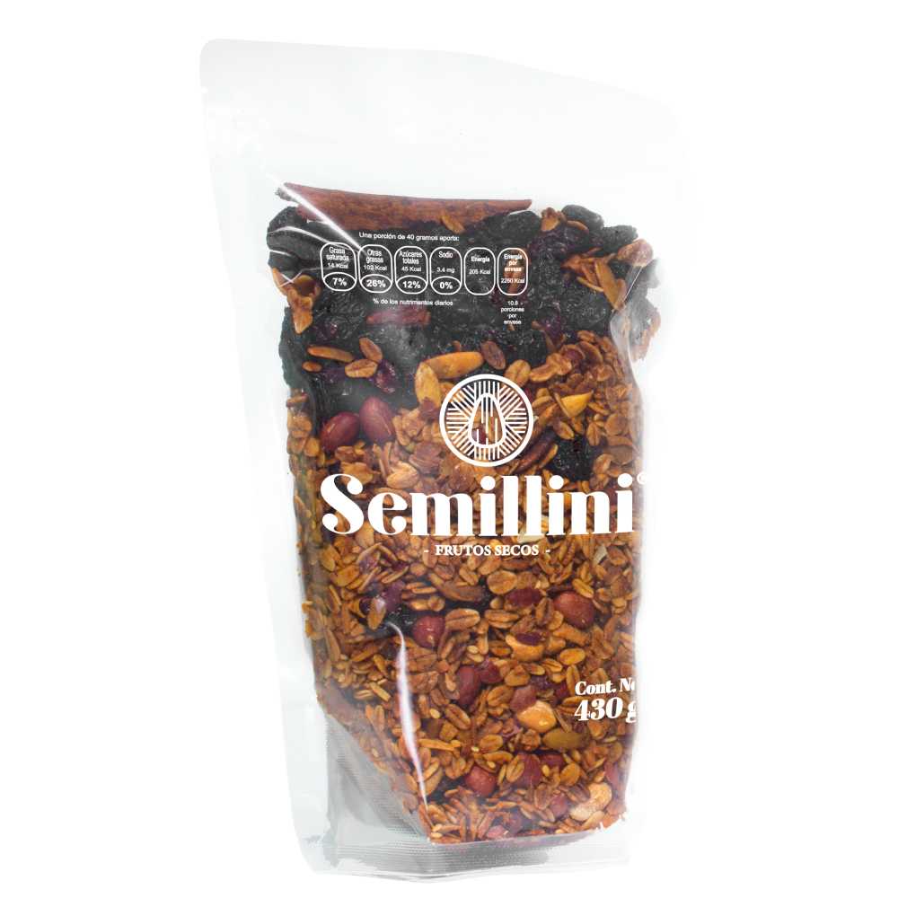 Granola Endulzada con Miel de Piloncillo 430 gr Semillini