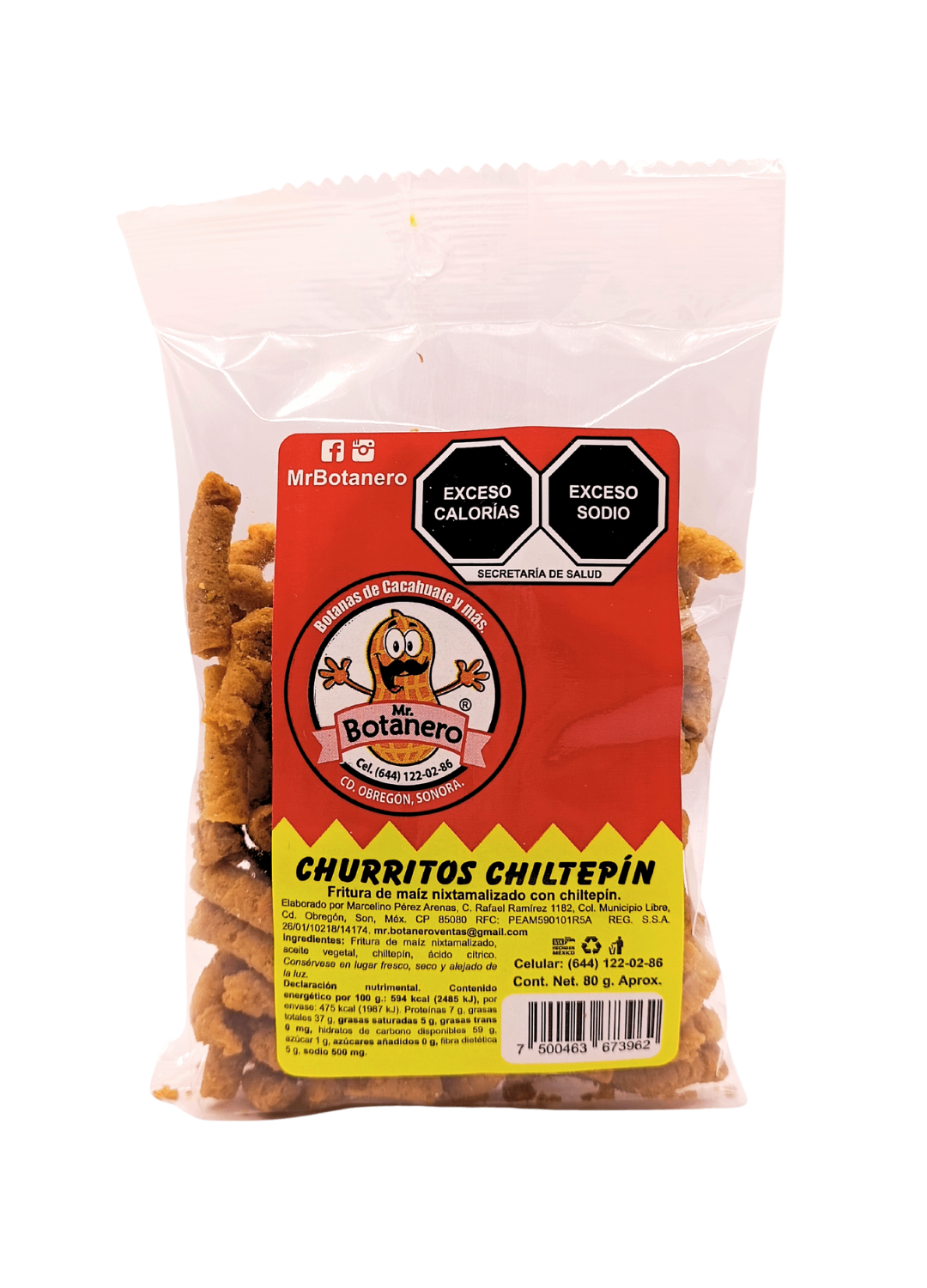 Churritos Chiltepin 80 g.