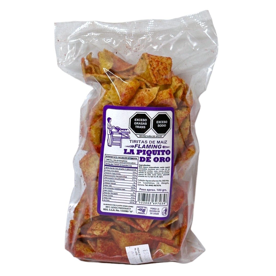 Tiritas de Maíz Flamin Mor. 100 g.