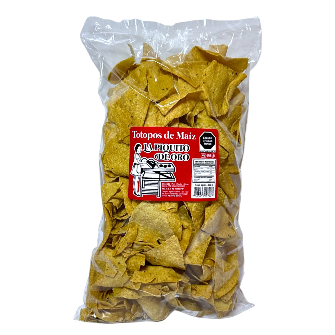 Totopos de Maiz 450 g.