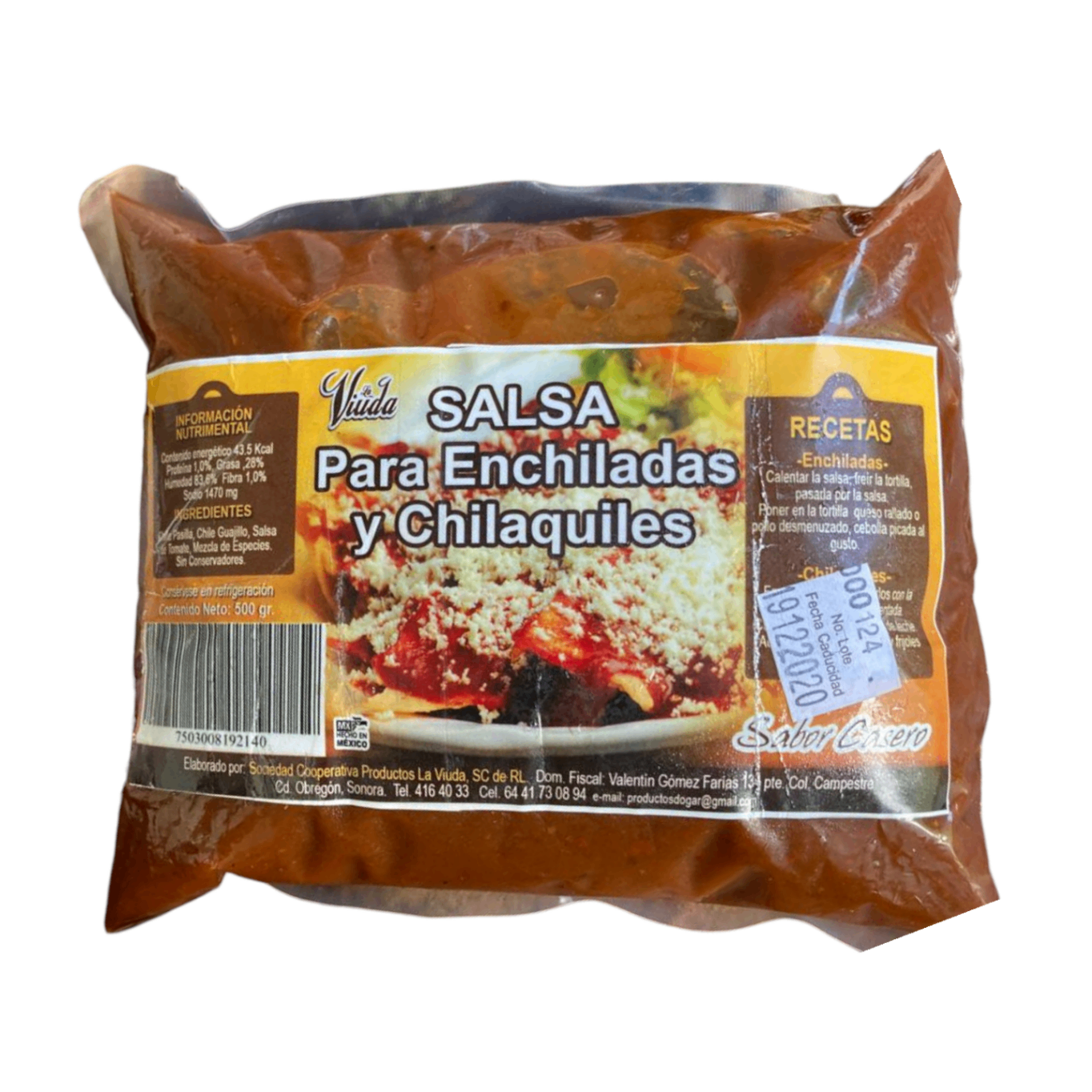 Salsa para Enchiladas 500 gr. LaViuda