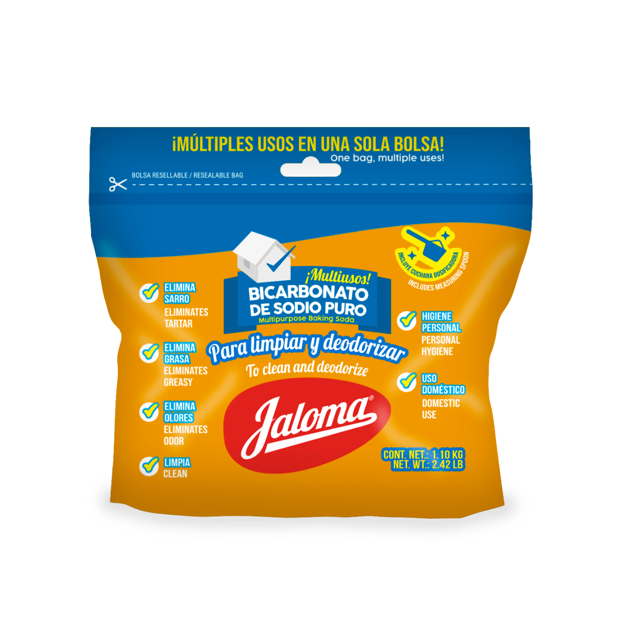 Jaloma Bicarbonato De Sodio, Limpiador Multiusos, 1.1 Kg