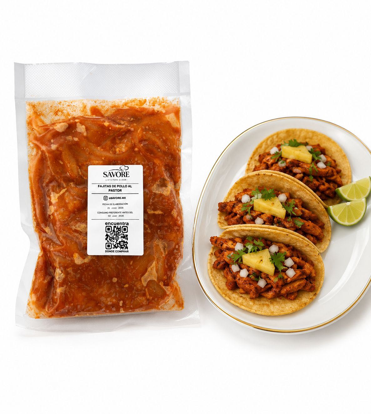Fajitas de pollo al pastor 