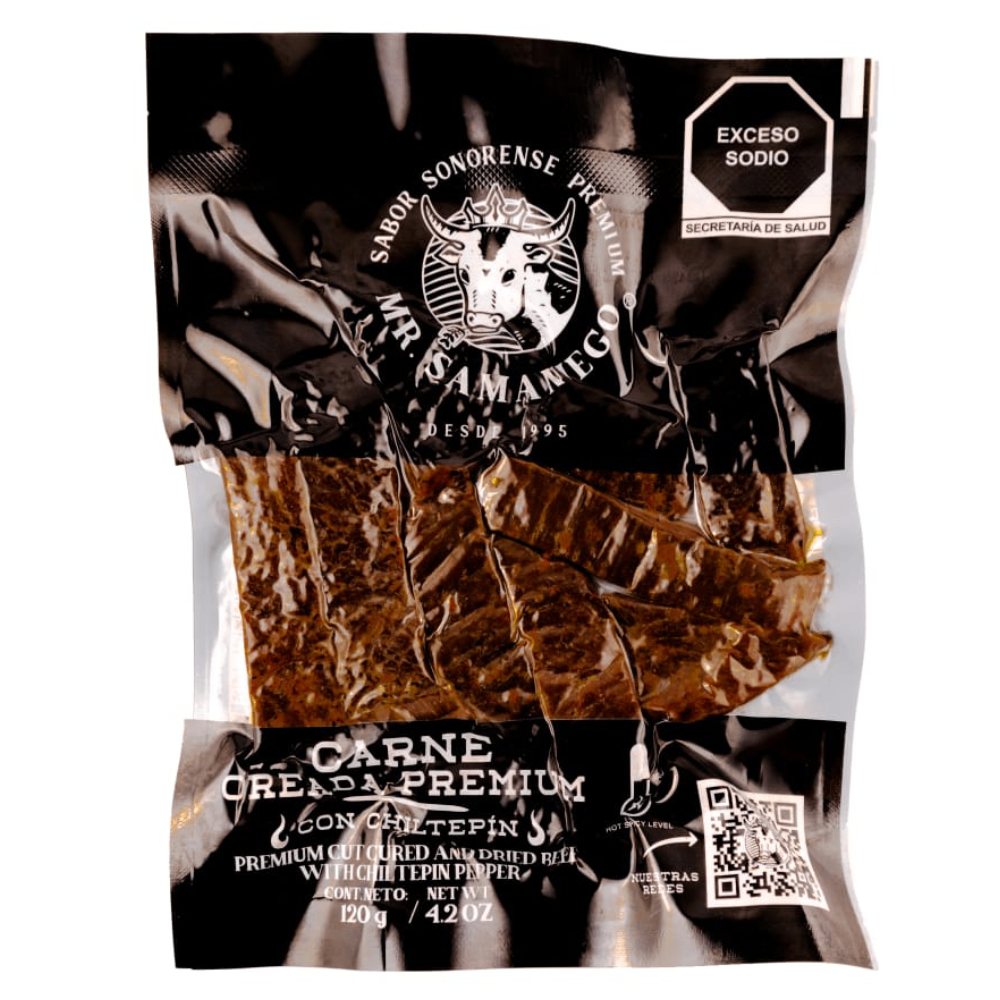 Carne Oreada con Chiltepín 120 g.