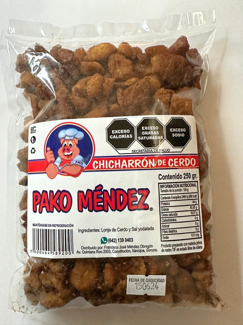Chicharron de Cerdo Pako Méndez 250 gr