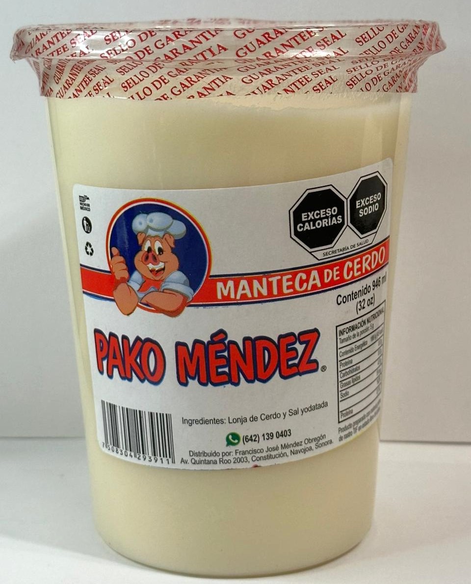 Manteca de Cerdo Pako Méndez 946 ml