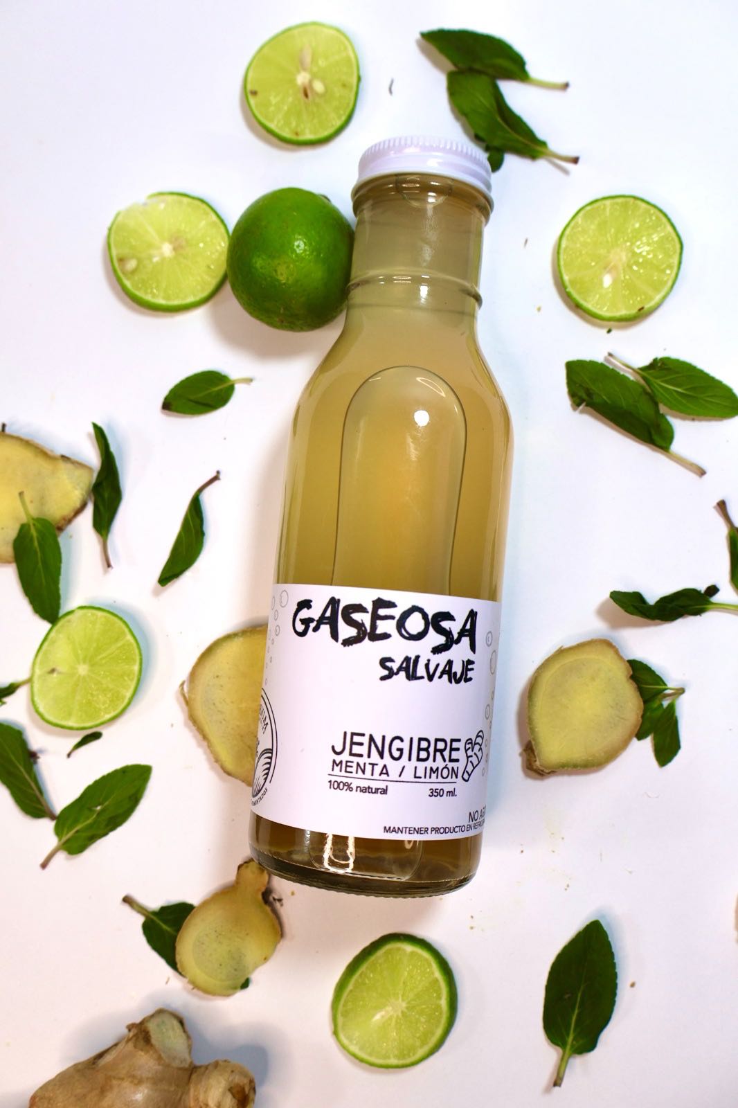 Gaseosa salvaje jengibre menta limón 530 ml