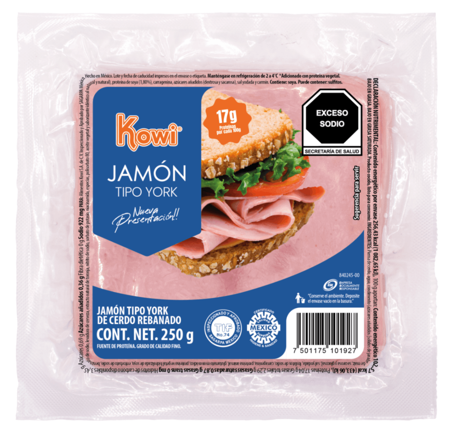 Jamón tipo York 250 g