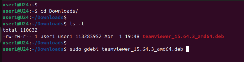 install TeamViewer on ubuntu 24