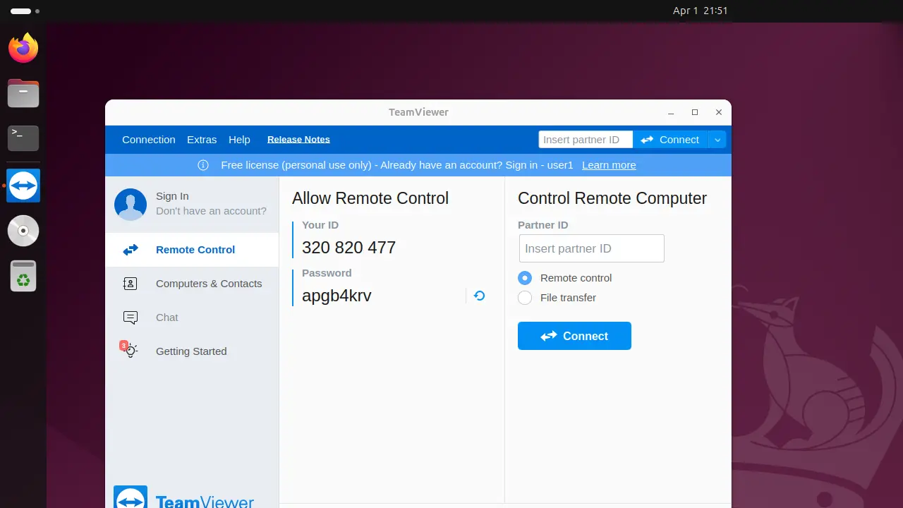 Starting TeamViewer