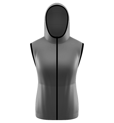 SFN Hoodie Full Zip Sleeveless Blank Template