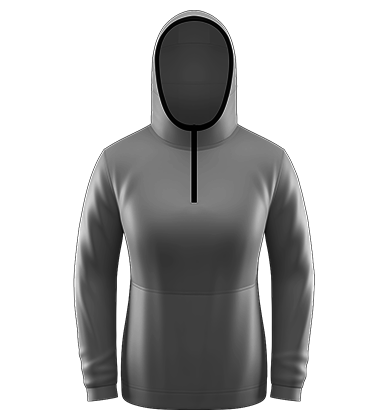 SFN Quarter Zip Hoodie Long Sleeve Blank Template